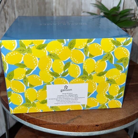 NWT DRAPER JAMES RSVP Lemons Boxed Teacup & Saucer Mother’s Day Gift Wife Tea - Picture 4 of 9